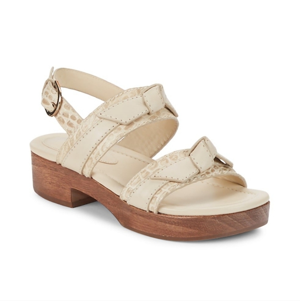 Alexandre Birman Cream Leather Platform Sandals